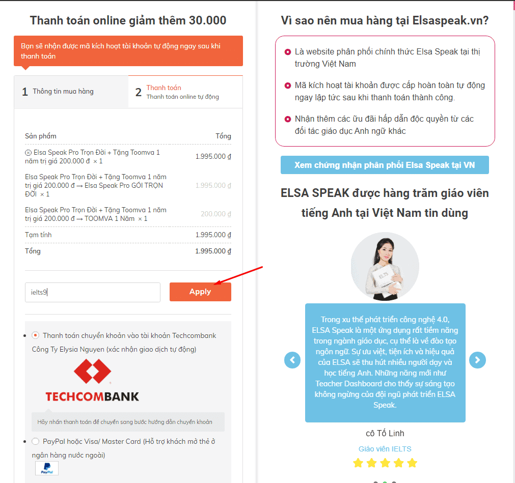 Hướng dẫn sử dụng mã giảm giá Elsa Speak 4 image 4